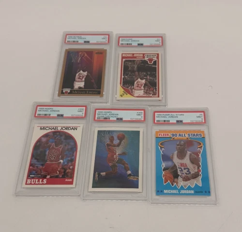 Michael Jordan (5) Card Lot All PSA 9 Skybox Fleer Hoops & Fleer All Stars