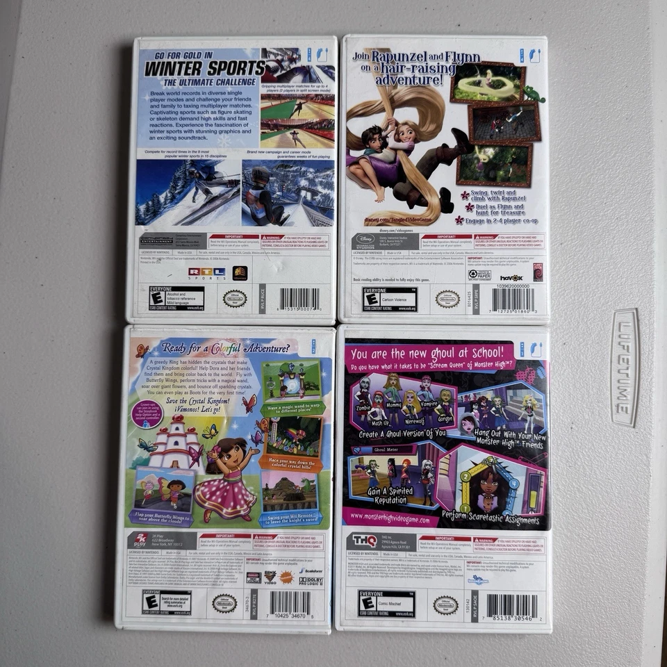 Nintendo Wii Game Lot Winter Sports Tangled Dora Monster High 4 Bundle CIB - Image 2 of 3