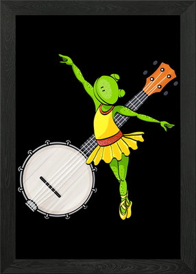 Ballet Dancing Frog Framed Wall Art Poster Canvas Print Picture