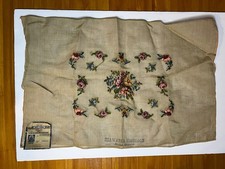 Vintage Needlepoint Heirloom Floral Canvas Hiawatha nice  