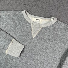 Buck Mason Welterweight Double V Crew Sweatshirt Mens M Two Tone Gray Pullover