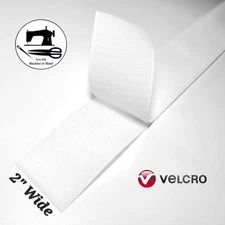 2” Wide x 12” (Inch) VELCRO® Brand Sew-On Strip (Hook & Loop) - White