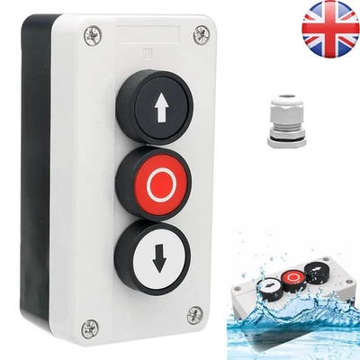 Push Button Station Up/Down Arrows + Stop Button, Hoist, Roller Shutter Door UK