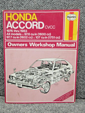 Haynes 1976-1983 Honda Accord Cvcc 1600 1602 1751 Cc Repair Workshop Manual 351