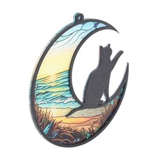 Cat Memorial Suncatcher Stained Glass Window Hanging Colorful UV Printed NY