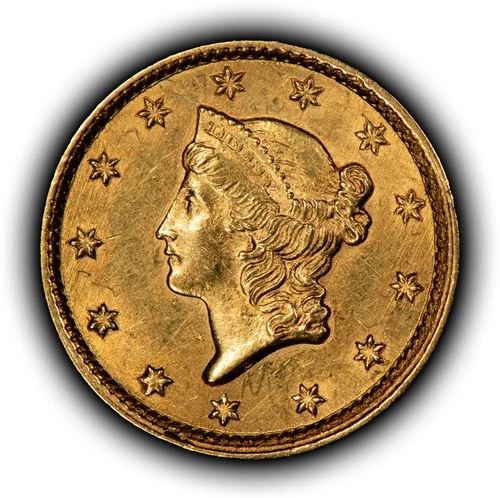 1854 G$1 Liberty Head Gold Dollar - Authentic US Coin - AU - SKU-G6012