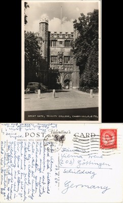Postcard Cambridge GREAT GATE, TRINITY COLLEGE 1956