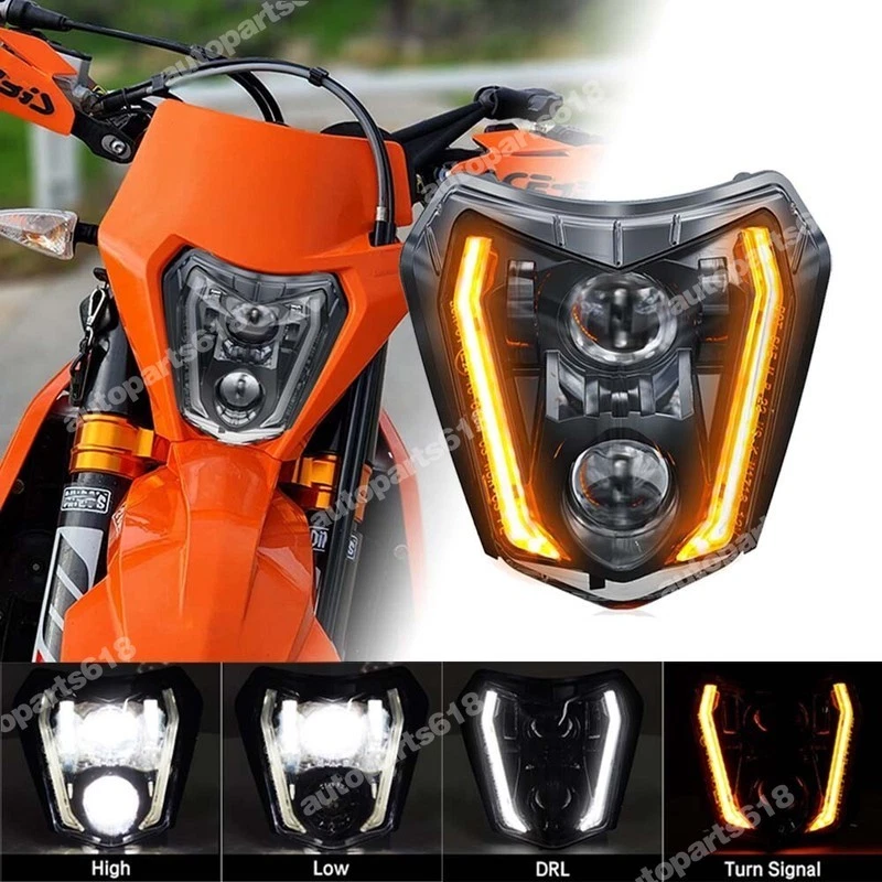 Se adapta a faros LED 20 - 23 KTM 450 XCF-W 150 250 300 XCW EXC 350 450 500 XCFW Foto 2 de 4