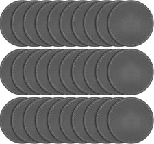 30 Pcs Blank Leather Hat Patches with Adhesive 2.5 Inch round Laserable Leathere