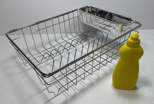 Melissa  Doug Child's Toy Metal Drying Rack Dish Drainer with Dish Soap Bottle