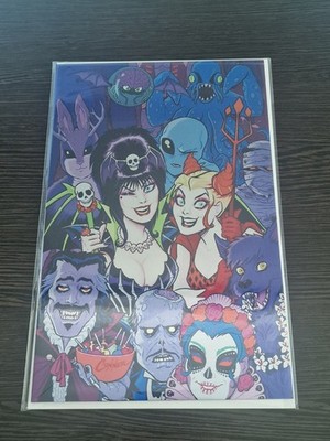 Harley Quinn x Elvira #6 - Cover F Amanda Conner Metal Virgin Variant with CoA!