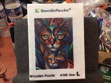 Quordle Puzzles Cat Wooden Puzzle A168 Size L  249 Pieces New Sealed