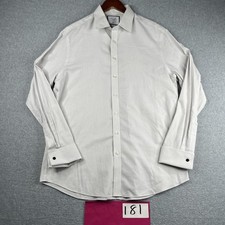 Charles Tyrwhitt Slim Fit Non iron Shirt Long Sleeve Button Up Mens 17 Gray