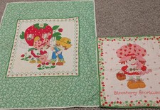 Vintage Handmade Strawberry Shortcake Quilted Blankets/Throws Lot of 2 SEE PICS