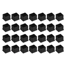 28Pcs Chair Leg Floor Protectors, 35 x 35mm PVC Furniture Leg Feet Cover, Black