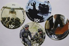 🧭 🇺🇸 USA AAFES MILITARY TOKENS x4 40mm EACH B87 ZP3