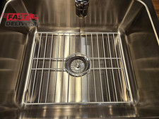 SOFINNI Sink Protectors for Kitchen Sink Bottom with White Coating Grate Insert