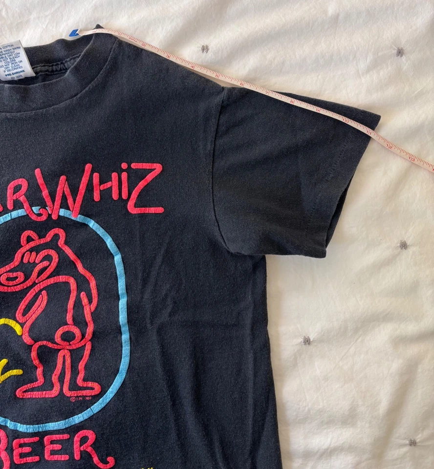 Camiseta negra de colección Bear Whiz Beer 1988 talla S puntada única para mujer/junior difícil de encontrar Foto 4 de 4