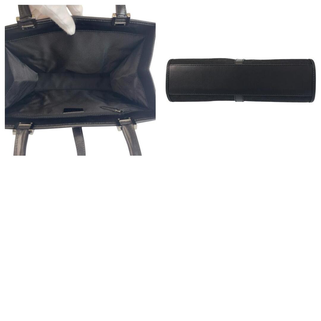 GUCCI Jackie Bag Black Canvas Leather Silver Hardware Used thumbnail 4