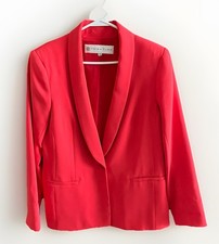 Trina Turk Womens Red Casual Career Blazer Jacket Sleeves Lined - Size 10