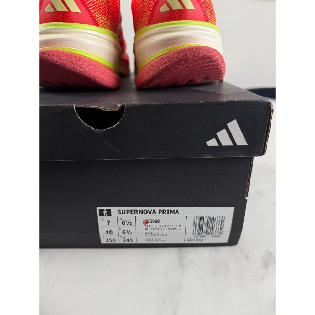 Adidas Men's Supernova Prima IE5968 Solar Red Athletic Running Shoes UK 6.5 image 10