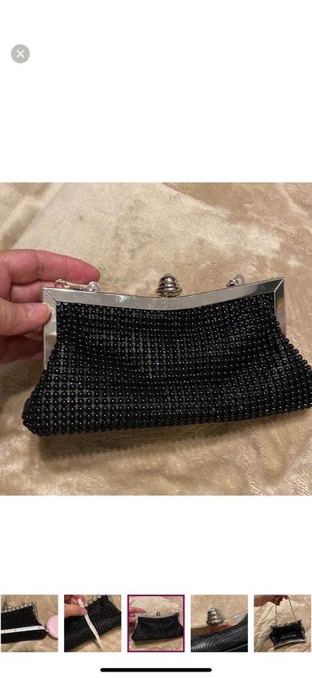 Bolso de mano vintage negro y plateado Foto 4 de 4