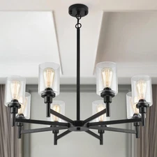 Black Chandeliers for Dining Room Light Fixture, Modern Farmhouse Chandelier,...