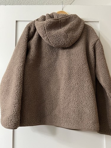 Muji Woman Fleece Fuzzy beige Japanese Sweater Hoodie size XS - Picture 6 of 6