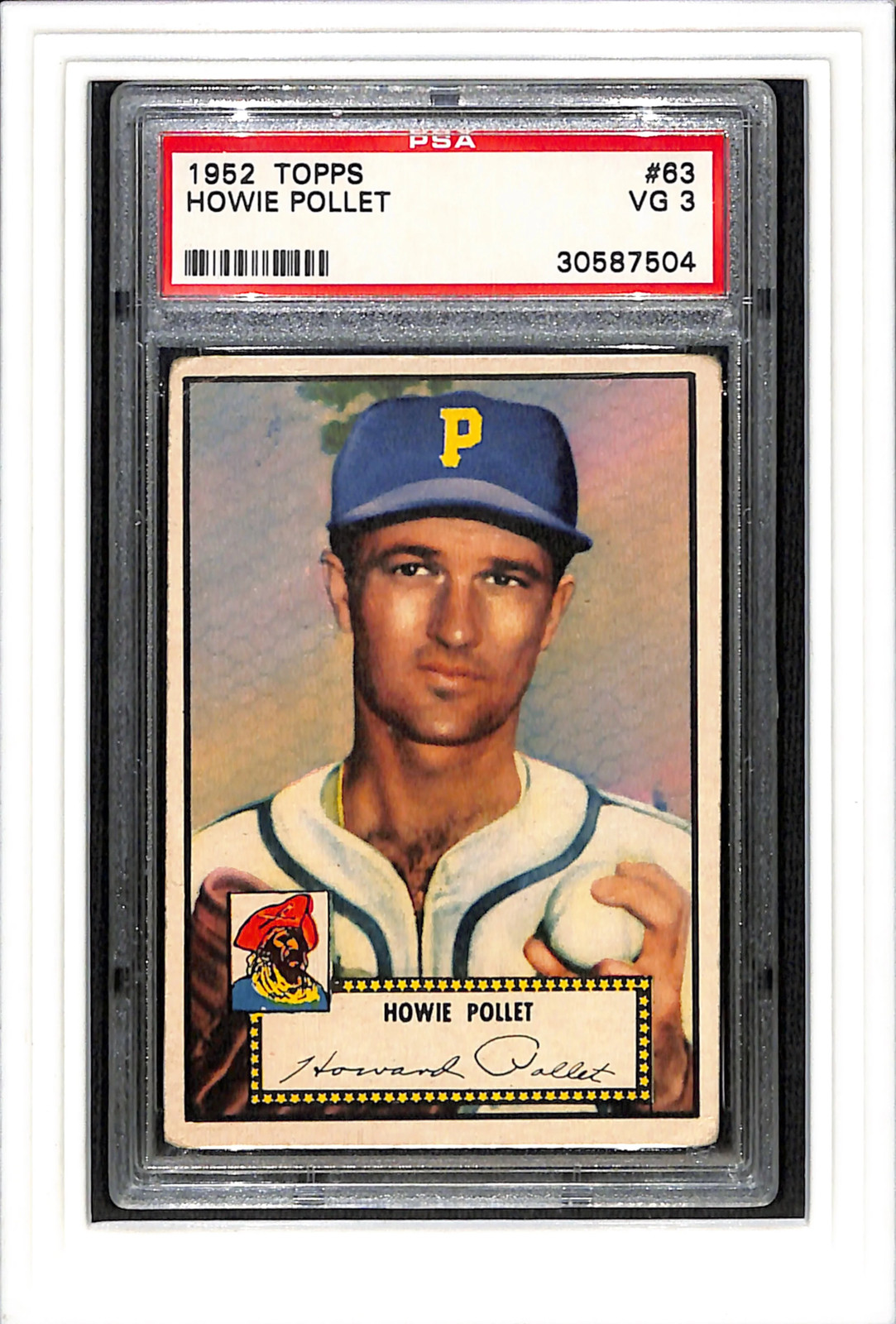 1952 Topps #63 HOWIE POLLET PSA 3 Red