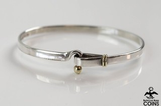 Tiffany & Co. 18k Yellow Gold Sterling Silver Bangle Bracelet