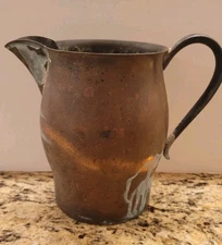 Vintage Sterling Silver Over Copper Pitcher F.B. Rogers Silver Co. Verdigris 