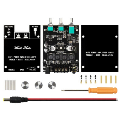 TPA3116 Bluetooth 50W*2 HIFI Stereo Audio Power Amplifier Board Treble-BASS Tone