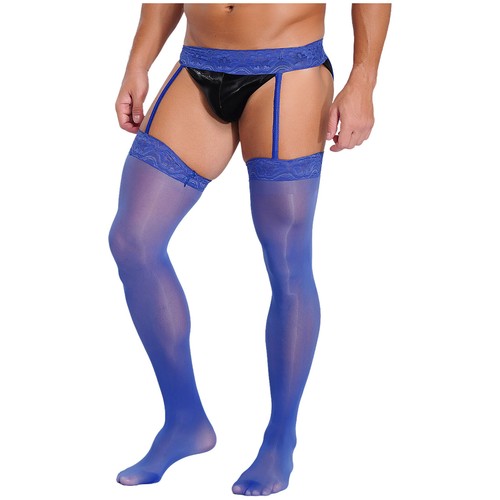 Mens Stockings Socks Tights One-Piece Pantyhose Stretchy Floral Underwear Lace - Picture 97 of 116