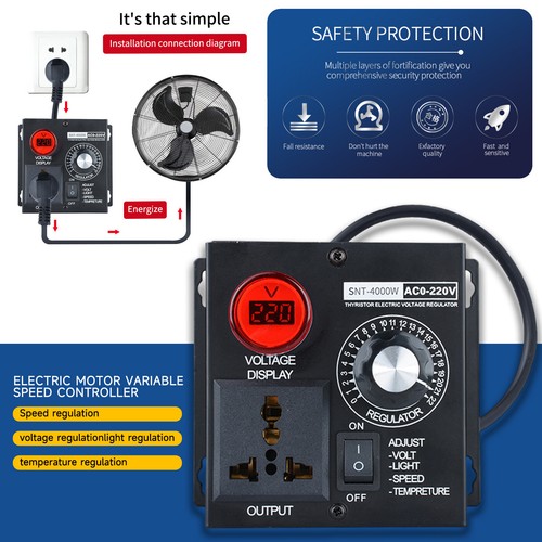 Electric Motor Variable Speed Controller 120V~220V 15A Motor Speed 4000W AC  - Picture 2 of 23