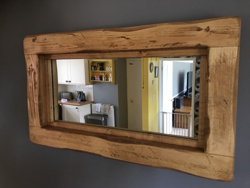 Mirror Rustic Wooden Farmhouse Mirror Reclaimed Wood Light oak English Oak Wax - Picture 5 of 7