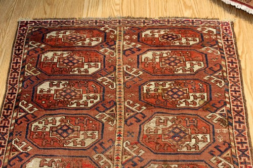 Vintage Turkmen tribal rug Beshir Design 3'x5' Handmade Hand Knotted Caucasian - Picture 4 of 7
