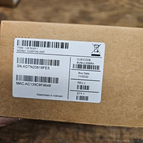 Adtran SDX 621 1287830F1 10GE XGS-PON ONT Indoor W/ AC Power Adapter Brand New - Photo 8/8