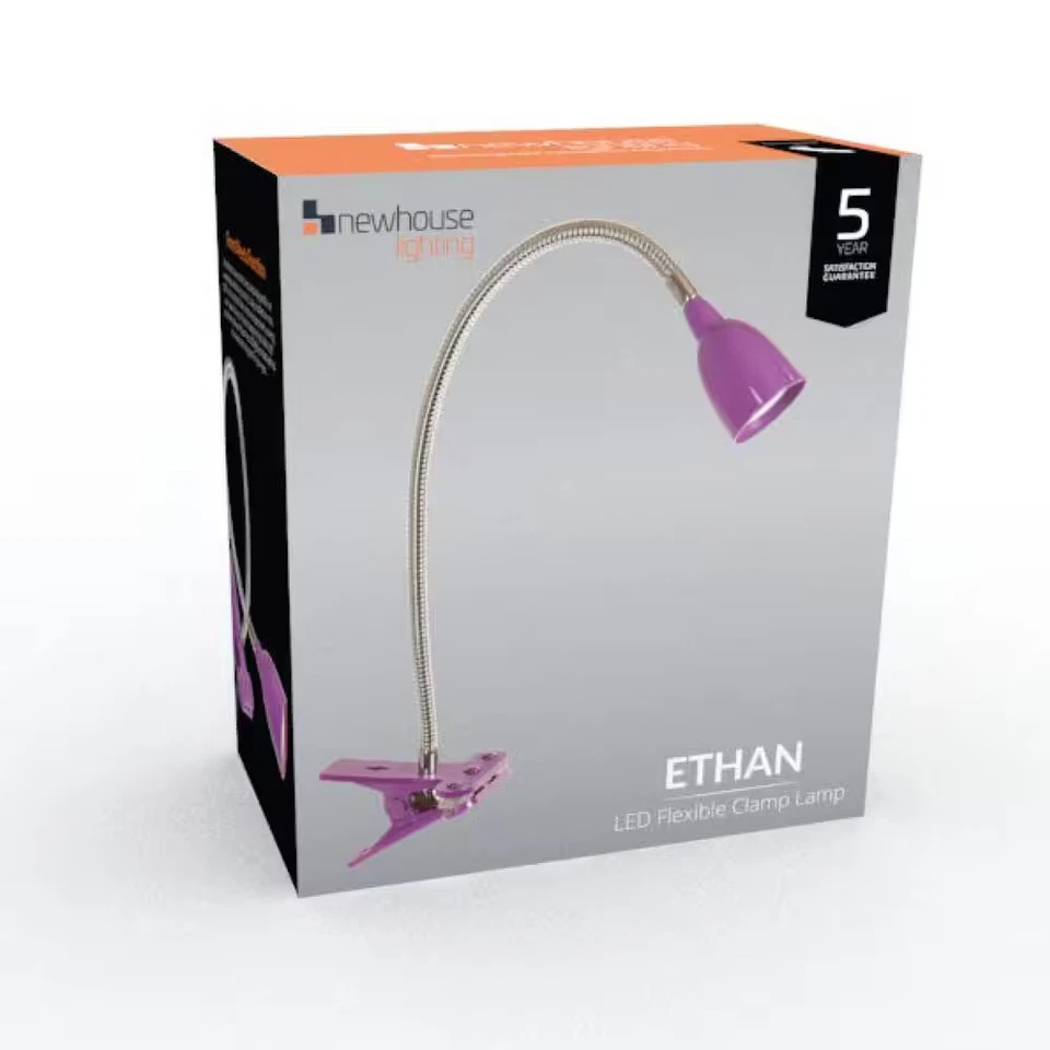 22 pol. Braçadeira LED roxa lâmpada de mesa luz, clipe na luz/braçadeira lâmpada para mesa, cama, - Imagem 4 de 4