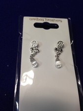 Disney Arribas Mickey Icon Dangle Teardrop Earrings W Crystal from Swarovski NEW
