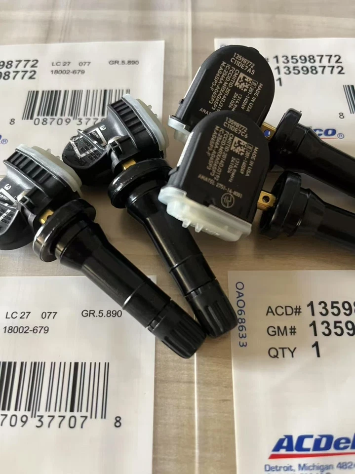 Sensores TPMS genuinos OEM para GM BUICK CADILLAC CHEVROLET 13598772 4 PIEZAS Foto 3 de 4