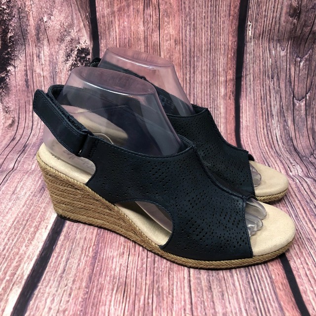 Clarks Collection Ultimate Comfort Women's Blue Wedge Espadrille Sandals Size 8 | eBay