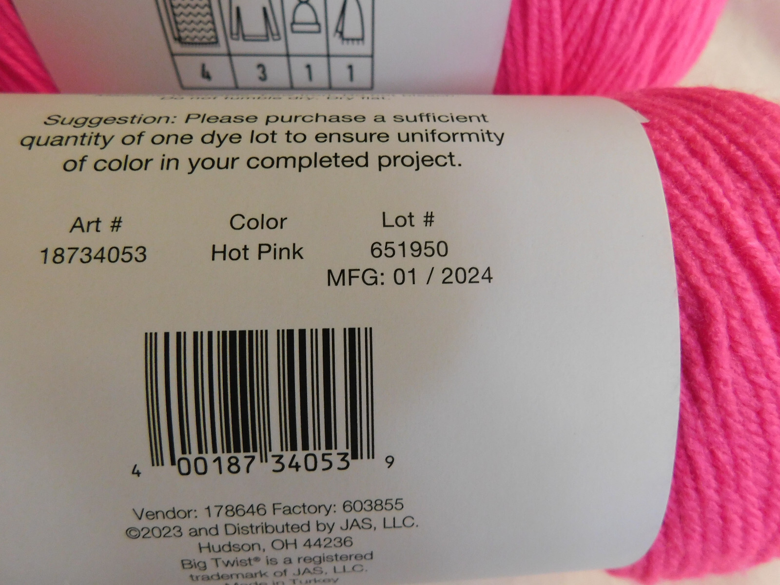 Big Twist Value lot of 2 Hot Pink Dye Lot 651950 eBay