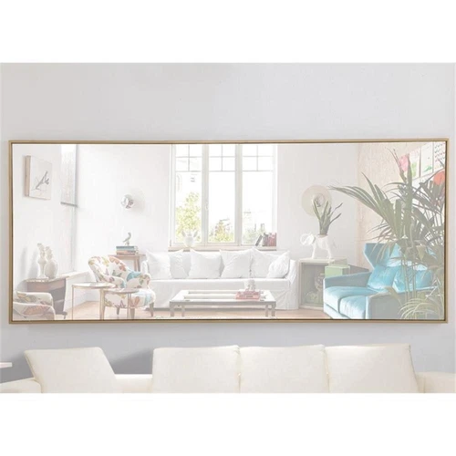 Elegant Decor Monet 72" x 30" Rectangle Metal Frame Mirror in Brass - Picture 9 of 14