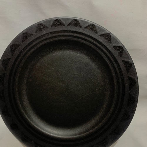 MIDNIGHT SUN BY PFALTZGRAFF BLACK DINNER, SALAD PLATES AND SAUCER STONEWARE USED - Picture 7 of 38