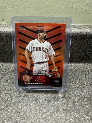 2023 Corbin Carroll Topps Update HALLOWEEN ORANGE & BLACK FOIL RC Debut #US244