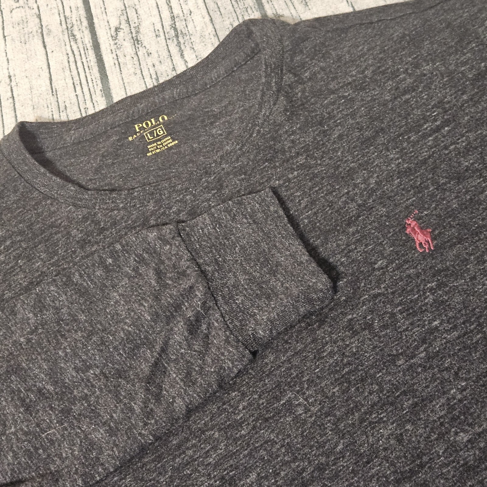 Polo Ralph Lauren Rosso Pony Termica Camicia Manica Lunga Uomo L Nero Large