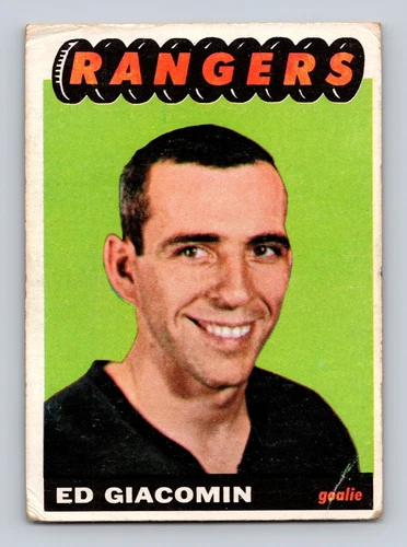 Ed Giacomin 1965-66 Topps Hockey #21 New York Rangers Rookie Card RC **VG-EX**