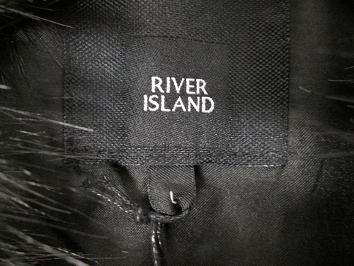 River Island Black Faux Fur Sleeveless Waistcoat Jacket Ladies Size Large BNWT - Picture 3 of 4