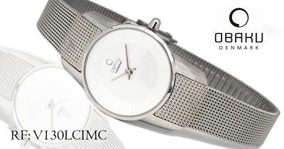 OBAKU V130LCIMC Damenuhr schmale Edelstahl mit Milanaise Band 