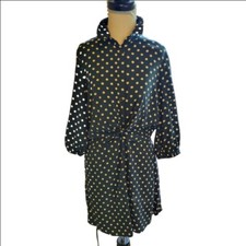 Zara Green Cream Buttoned Mini Dress with Bishop Sleeves